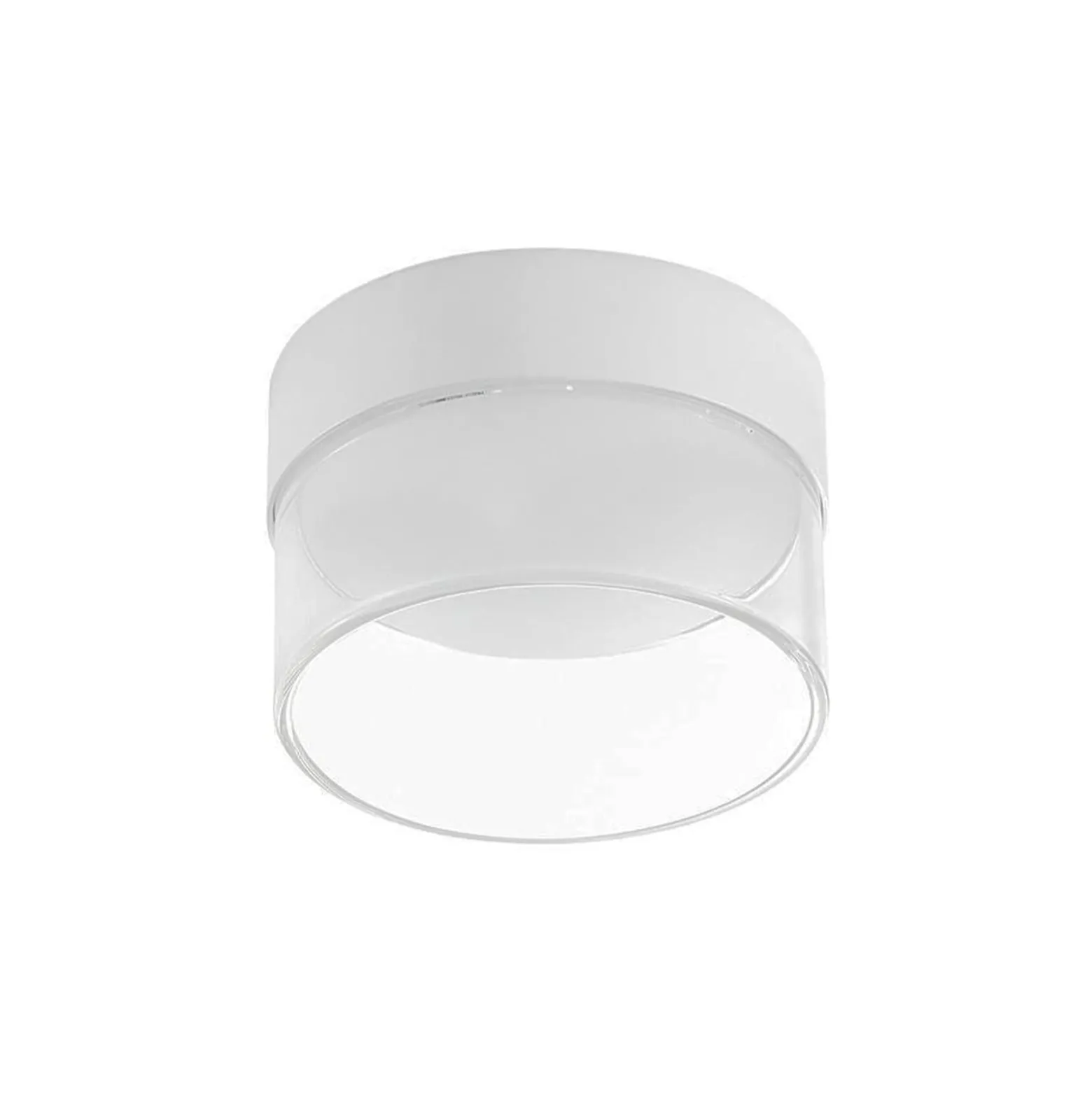 LED-Deckenleuchte Crumb, weiß, Ø 10,4 cm, Eisen, Glas