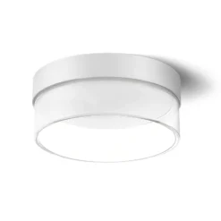 LED-Deckenleuchte Crumb, weiß, Ø 15,4 cm, Eisen, Glas