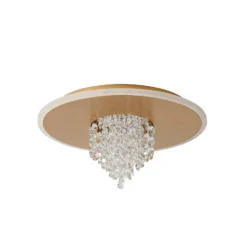 LED-Deckenleuchte Deluge, goldfarben, Ø 32 cm, Metall/Acryl