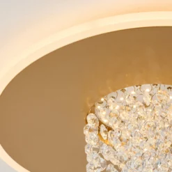 LED-Deckenleuchte Deluge, goldfarben, Ø 32 cm, Metall/Acryl