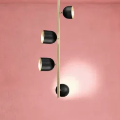 LED-Deckenleuchte Dome, senkrecht, 73 cm, schwarz