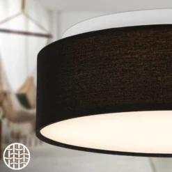 LED-Deckenleuchte Duck, schwarz, Ø 30 cm, Textil, 3000K