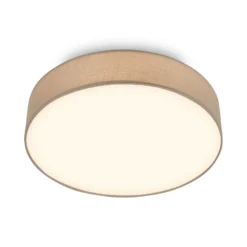 LED-Deckenleuchte Duck, taupe, Ø 38 cm, Textil, 3000K