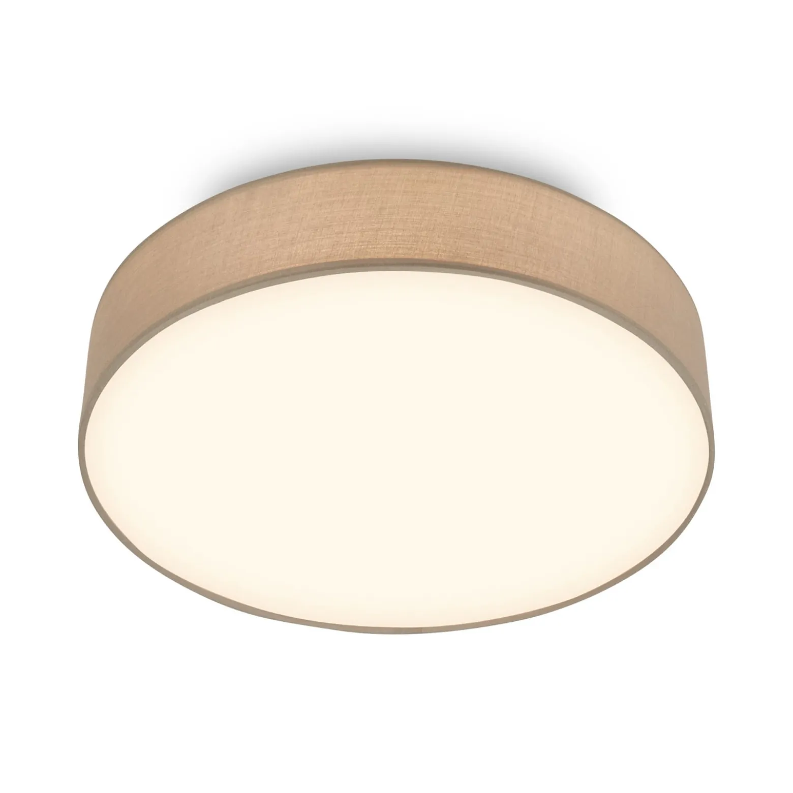 LED-Deckenleuchte Duck, taupe, Ø 38 cm, Textil, 3000K