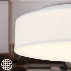 LED-Deckenleuchte Duck, weiß, Ø 38 cm, Textil, 3000K