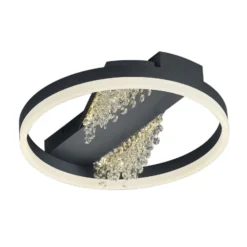LED-Deckenleuchte Dunja mit Kristall-Optik schwarz
