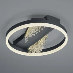 LED-Deckenleuchte Dunja mit Kristall-Optik schwarz