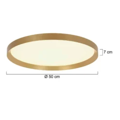 LED-Deckenleuchte Flady, goldfarben, Ø 50 cm direkt/indirekt