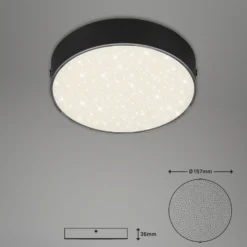 LED-Deckenleuchte Flame Star, Ø 15,7 cm, schwarz