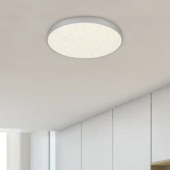 LED-Deckenleuchte Flame Star, Ø 28,7 cm, silber