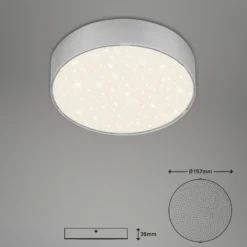 LED-Deckenleuchte Flame Star, Ø 15,7 cm, silber