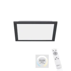 LED-Deckenleuchte Flat, CCT, schwarz, 29 x 29 cm