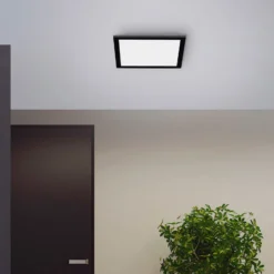 LED-Deckenleuchte Flat, CCT, schwarz, 29 x 29 cm