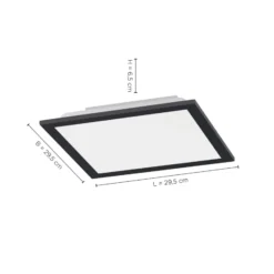 LED-Deckenleuchte Flat, CCT, schwarz, 29 x 29 cm