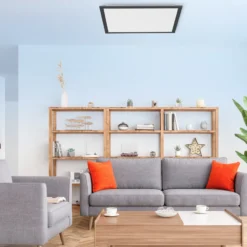 LED-Deckenleuchte Flat, CCT, schwarz, 45 x 45 cm