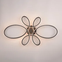 LED-Deckenleuchte Fly, schwarz matt, 3.000 K, 83 cm x 45 cm