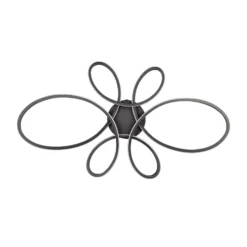 LED-Deckenleuchte Fly, schwarz matt, 3.000 K, 83 cm x 45 cm