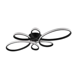 LED-Deckenleuchte Fly, schwarz matt, 3.000 K, 83 cm x 45 cm