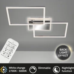 LED-Deckenleuchte Frame 2-flammig, CCT, aluminium
