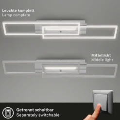 LED-Deckenleuchte Frame Mid, 3.000 K, aluminium