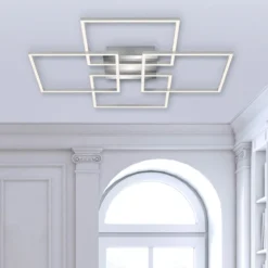 LED-Deckenleuchte Frames 4 Quadrate chrom 72x72cm
