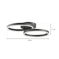 LED-Deckenleuchte Giotto, zweiflammig, schwarz