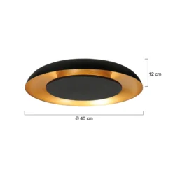 LED-Deckenleuchte Golden Veil, schwarz/gold, dimmbar, Metall
