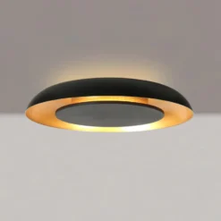 LED-Deckenleuchte Golden Veil, schwarz/gold, dimmbar, Metall