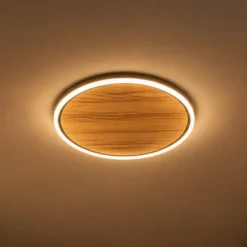 LED-Deckenleuchte Havana S, Asteiche/Metall, Ø 38 cm