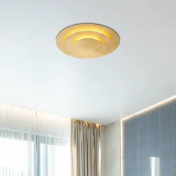 LED-Deckenleuchte Heda, Ø 35 cm, goldfarben, Metall
