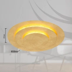 LED-Deckenleuchte Heda, Ø 35 cm, goldfarben, Metall