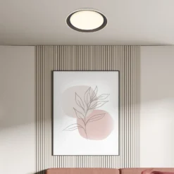 LED-Deckenleuchte Ijus, weiß/anthrazit, Ø 43 cm, Kunststoff