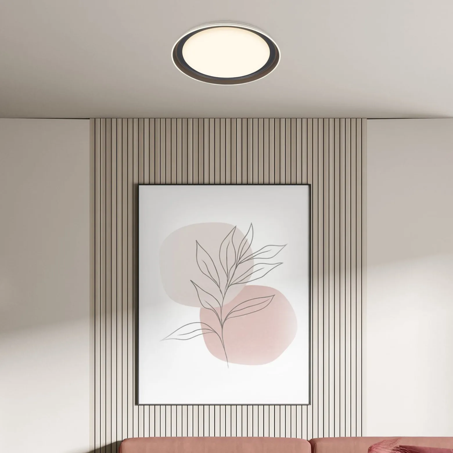LED-Deckenleuchte Ijus, weiß/anthrazit, Ø 43 cm, Kunststoff