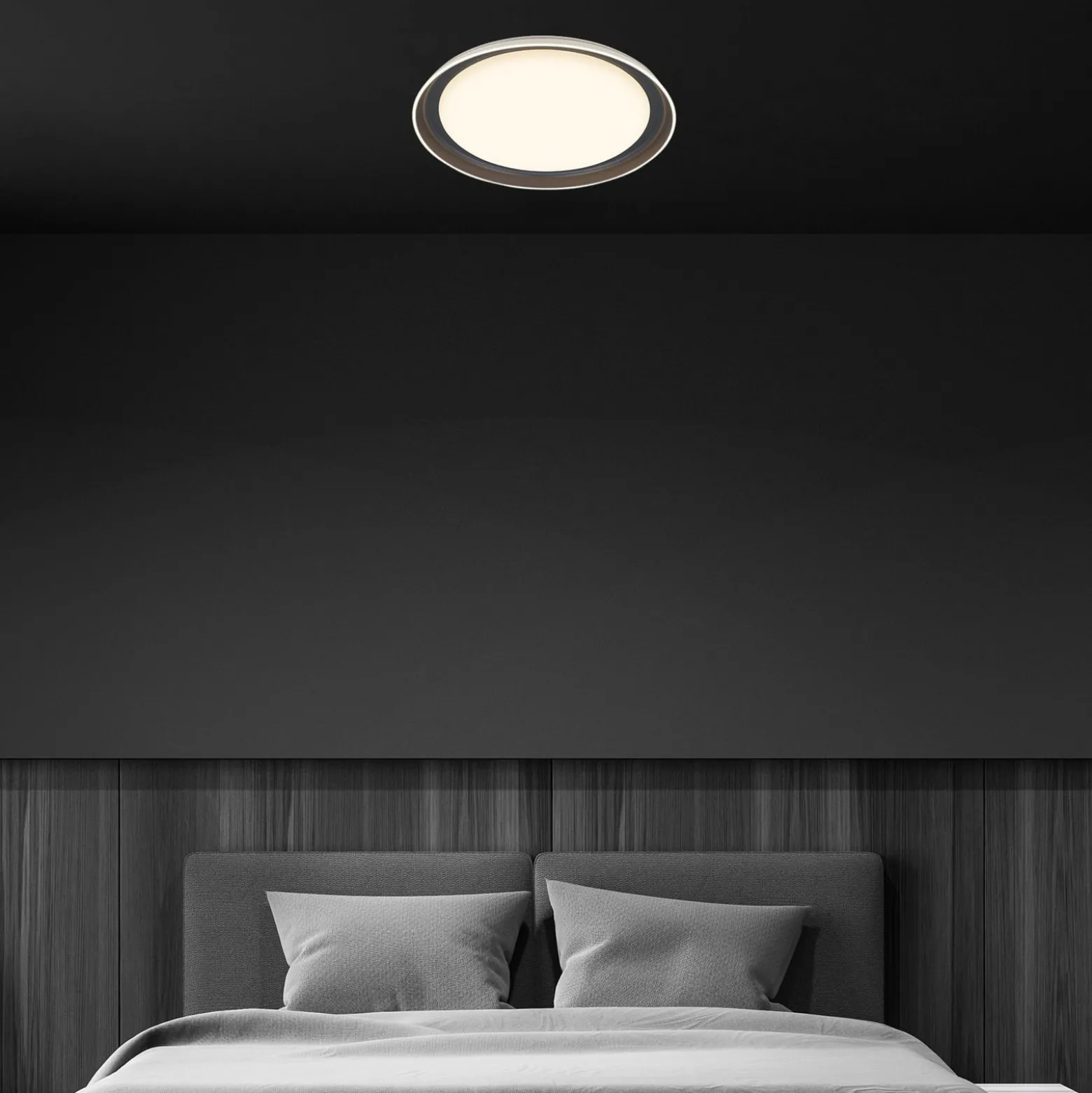 LED-Deckenleuchte Ijus, weiß/anthrazit, Ø 43 cm, Kunststoff
