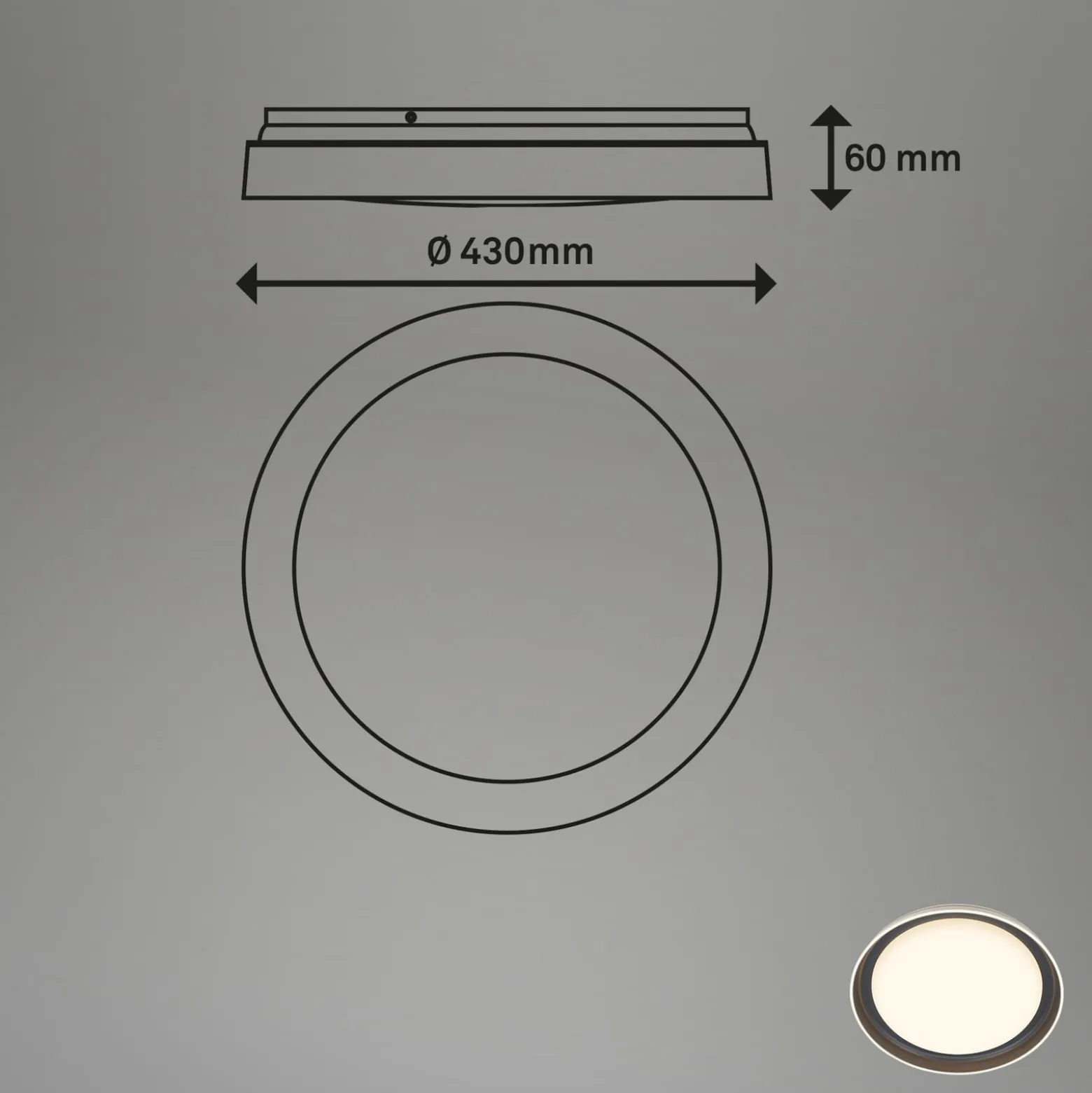 LED-Deckenleuchte Ijus, weiß/anthrazit, Ø 43 cm, Kunststoff