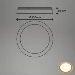 LED-Deckenleuchte Ijus, weiß/holzfarben, Ø 43 cm, Kunststoff