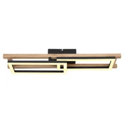 LED-Deckenleuchte Illa in Holzdesign, Länge 69cm