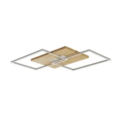 LED-Deckenleuchte Inka L, Länge 75 cm, holz hell, dimmbar