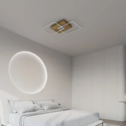 LED-Deckenleuchte Inka L, Länge 75 cm, holz hell, dimmbar