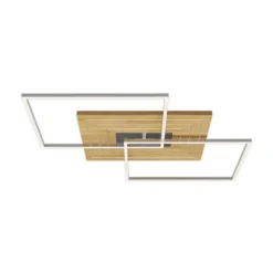LED-Deckenleuchte Inka L, Länge 75 cm, holz hell, dimmbar