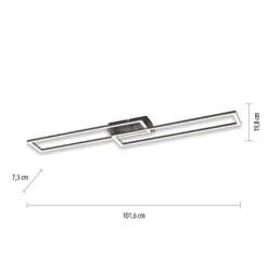 LED-Deckenleuchte Iven, dim, schwarz, 101,6x19,8cm