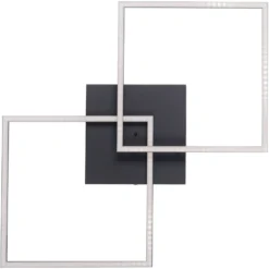 LED-Deckenleuchte Iven, dim, schwarz, 53x53cm