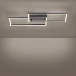 LED-Deckenleuchte Iven, dim, schwarz, 60,5x32,5cm