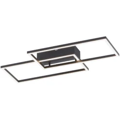 LED-Deckenleuchte Iven, dim, schwarz, 60,5x32,5cm