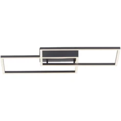 LED-Deckenleuchte Iven, dim, schwarz, 60,5x32,5cm