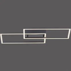 LED-Deckenleuchte Iven, dim, schwarz, 60,5x32,5cm