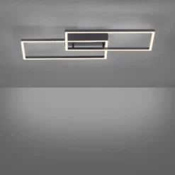 LED-Deckenleuchte Iven, dim, schwarz, 60,5x32,5cm