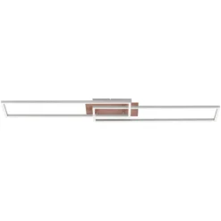LED-Deckenleuchte Iven, dim, stahl/holz, 110x25cm