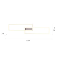 LED-Deckenleuchte Iven, dim, stahl, 92,4x22cm