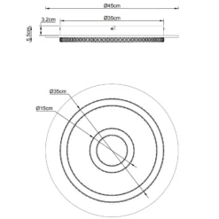 LED-Deckenleuchte Jayden, weiß/anthrazit, CCT, dimmbar